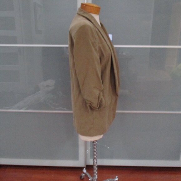 Zara Open Front Ruched Sleeve Blazer - Picture 4 of 5